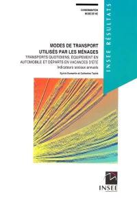 Modes de transport utilisés par les ménages : transports quotidiens, équipement en automobile et départs en vacances d'été : indicateurs sociaux annuels