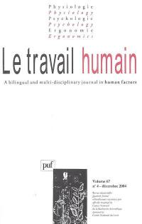 Travail humain (Le), n° 4 (2004)