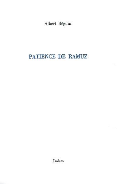 Patience de Ramuz