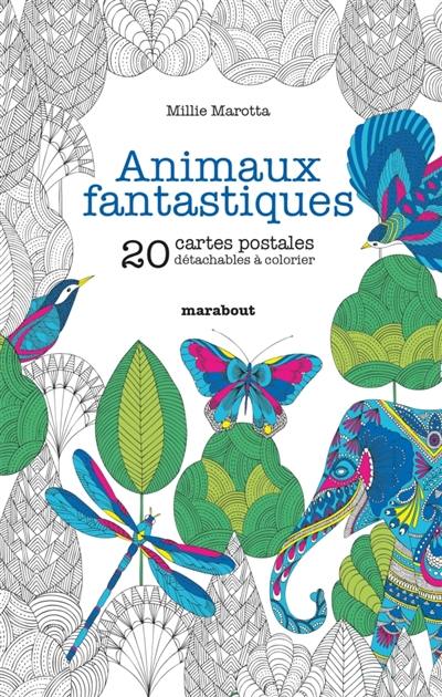 Animaux fantastiques : 20 cartes postales détachables à colorier