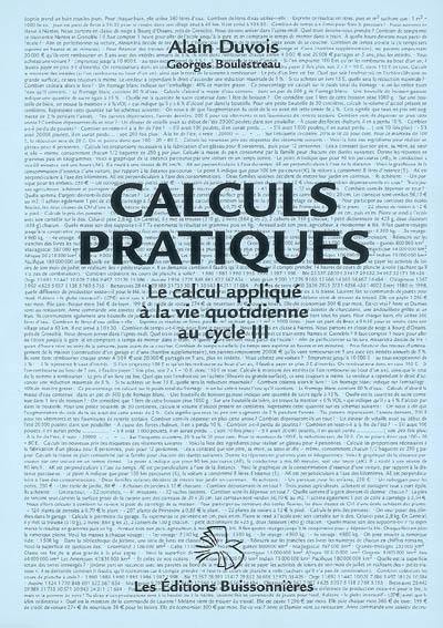 Calculs pratiques : le calcul appliqué à la vie quotidienne au cycle III