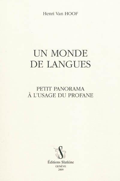 Le monde des langues : petit panorama à l'usage du profane