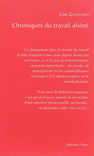 Chroniques du travail aliéné