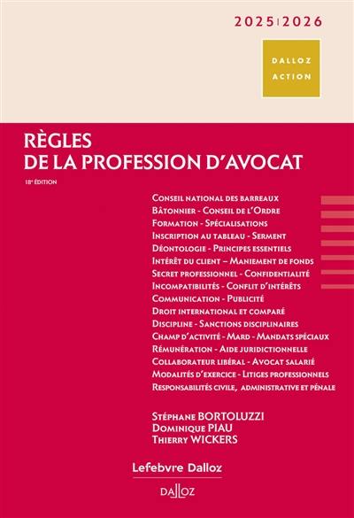 Règles de la profession d'avocat : 2025-2026