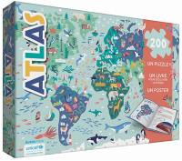 Atlas : un puzzle, un livre pour découvrir le monde, un poster