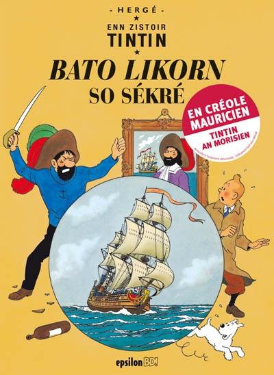 In zistoir Tintin. Bato Likorn so sékré