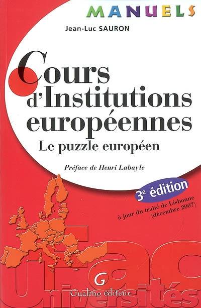 Cours d'institutions européennes : le puzzle européen