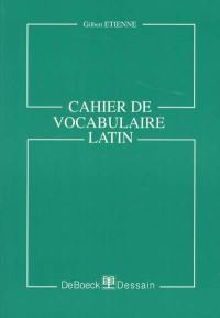 Cahier de vocabulaire latin