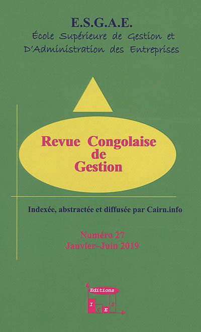 Revue congolaise de gestion, n° 27