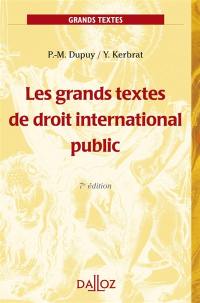 Les grands textes de droit international public