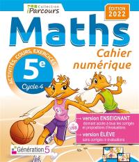 Cahier numérique : maths 5e, cycle 4 : clé USB