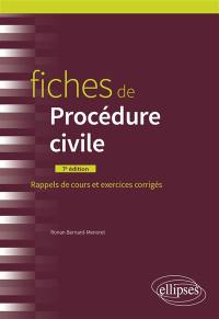 Fiches de procédure civile : rappels de cours et exercices corrigés