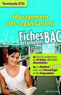 Management des organisations, terminale STG : fiches bac détachables