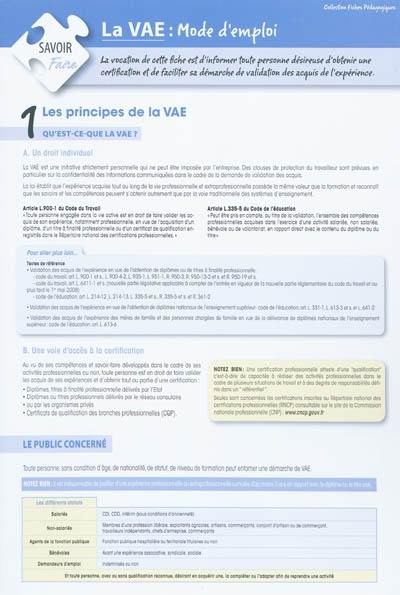 La VAE : mode d'emploi