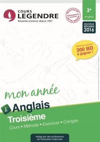 Mon année d'anglais 3e : cours, méthode, exercices, corrigés