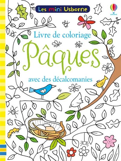 Pâques : livre de coloriage avec des décalcomanies