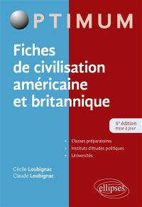 Fiches de civilisation américaine et britannique : classes préparatoire, instituts d'études politiques, universités