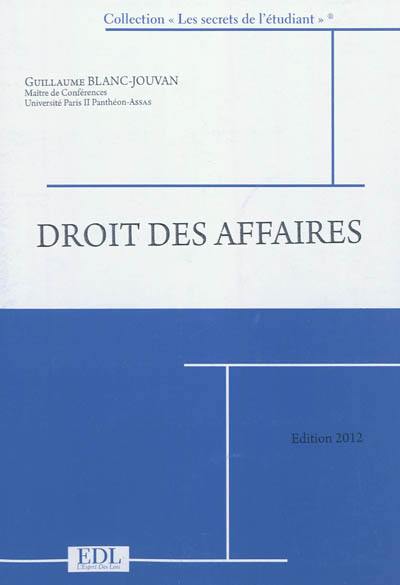 Droit des affaires : cours 2012