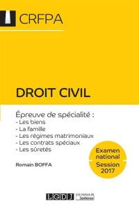 Droit civil : examen national, session 2017