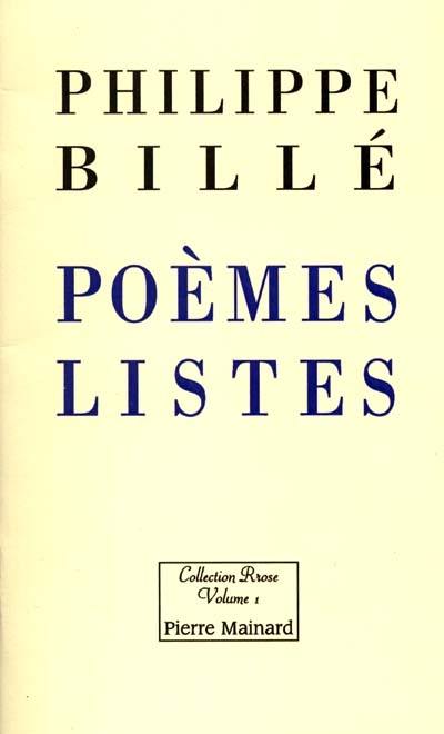 Poèmes-listes