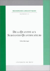 De la quantité aux substantifs quantificateurs