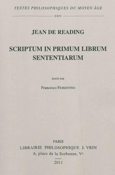 Scriptum in primum librum sententium