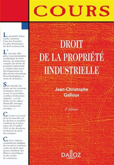 Droit de la propriété industrielle : cours