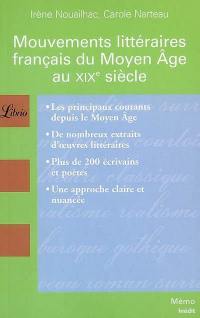 Mouvements littéraires français du Moyen Age au XIXe siècle