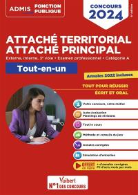 Attaché territorial, attaché principal : externe, interne, 3e voie, examen professionnel, catégorie A : tout-en-un, concours 2024