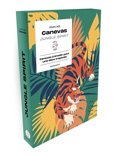 Mon kit canevas : jungle spirit : canevas à broder pour une déco tropicale