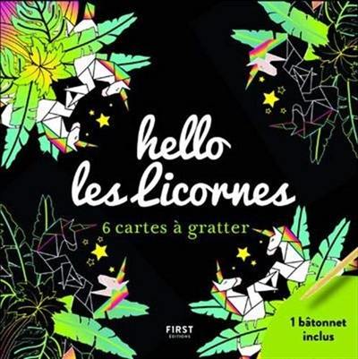 Hello les licornes : 6 cartes à gratter