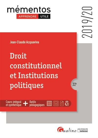 Droit constitutionnel et institutions politiques : 2019-2020