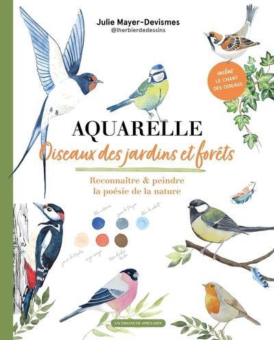 Aquarelle oiseaux des jardins et forêts : reconnaître & peindre la poésie de la nature