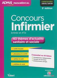 Concours infirmier : 40 thèmes d'actualité sanitaire et sociale : entrée en IFSI, concours 2015-2016