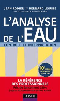 L'analyse de l'eau : contrôle et interprétation