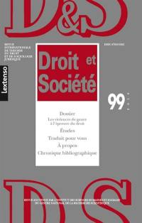 Droit et société, n° 99. Les violences de genre à l'épreuve du droit