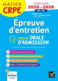 Epreuve d'entretien : épreuve orale d'admission : concours 2025 et 2026, M1, M2