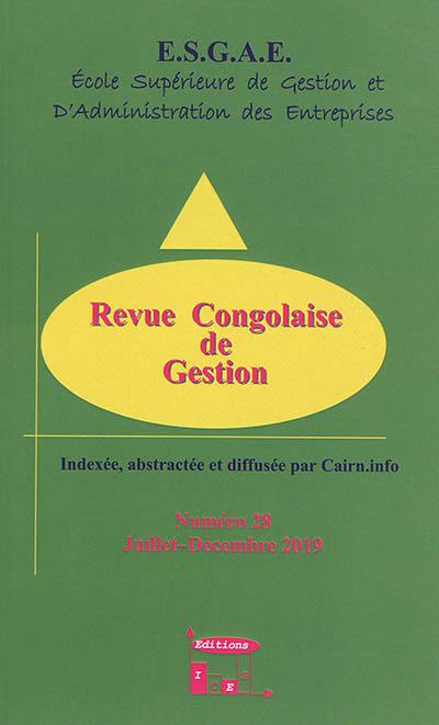 Revue congolaise de gestion, n° 28