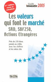 Les valeurs qui font le marché, SRD, SBF 250, actions étrangères : près de 270 titres passés au crible, avec les chiffres et les ratios clés : mise à jour des ratios à partir des cours de clôture du vendredi 3 septembre 2004