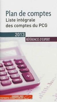 Plan de comptes 2013 : liste intégrale des comptes du PCG