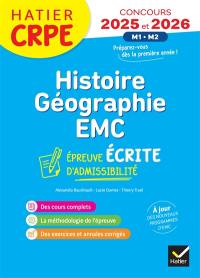 Histoire géographie EMC, enseignement moral et civique : épreuve écrite d'application : CRPE concours 2025 et 2026 M1, M2