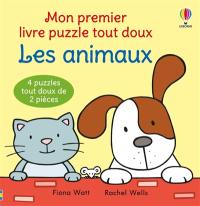 Les animaux : 4 puzzles tout doux de 2 pièces