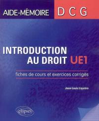 Introduction au droit, UE1 : fiches de cours et exercices corrigés