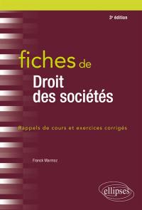 Fiches de droit des sociétés : rappels de cours et exercices corrigés