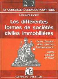 Les différentes formes de sociétés civiles immobilières : mode d'emploi, objet, structure, fonctionnement, cadres juridique et fiscal