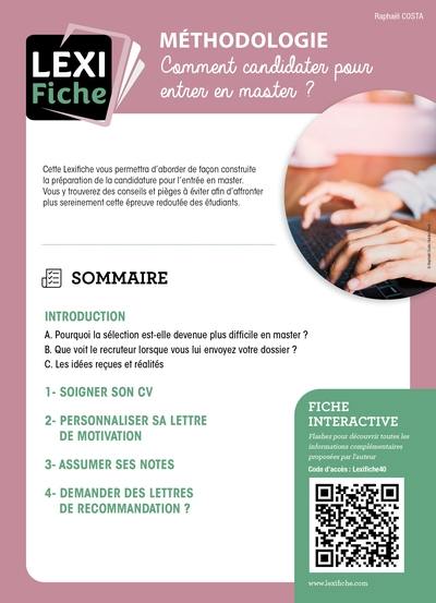 Méthodologie : comment candidater pour entrer en master ?