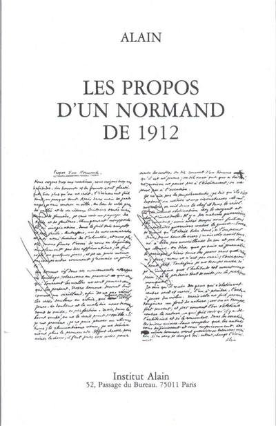 Les propos d'un Normand de 1912