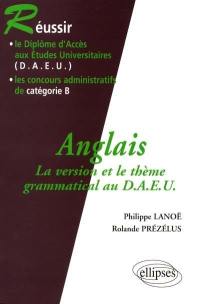 Anglais, la version et le thème grammatical au DAEU