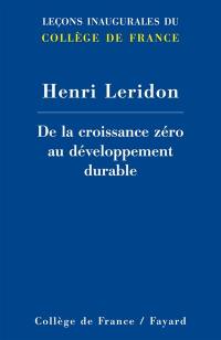 De la croissance zéro au développement durable