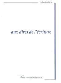 Aux dires de l'écriture